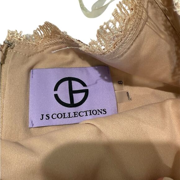 JS Collections NWT Gold Sequin Elegant Mother of Bride Gold Dress- Size 8 - Picture 7 of 12